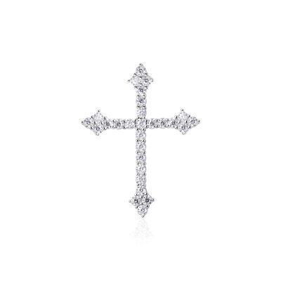 картинка Крест из белого золота с бриллиантами (230604) 
